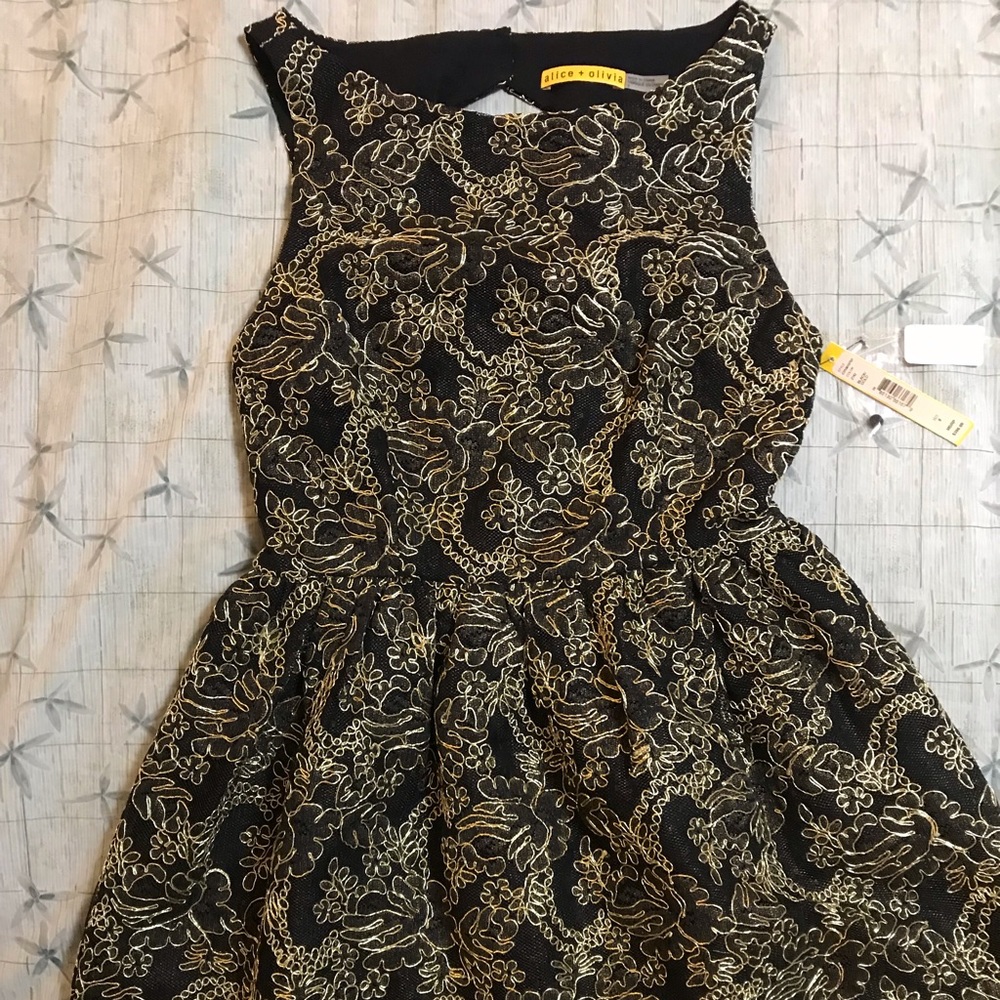 NWT Alice + Olivia embroidered dress, sz 8